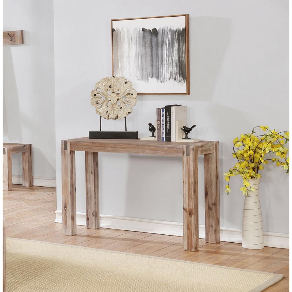 Brushed Driftwood Acacia Wood Media Console Table U17715