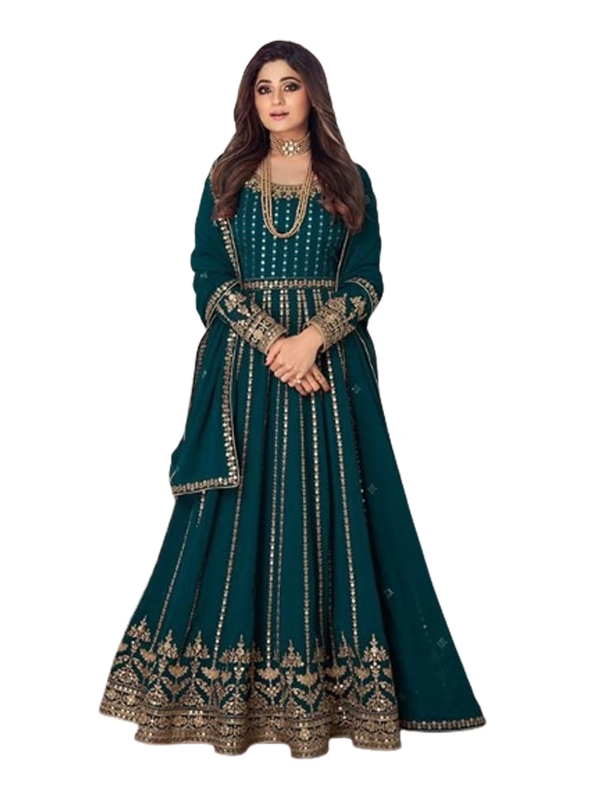 Sequin Anarkali Dress S9312