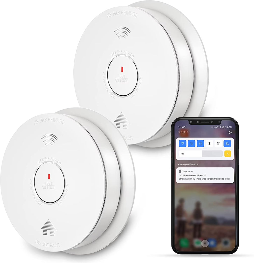 WiFi Smoke Detector Carbon Monoxide Detector Combo, 2 Pack C996