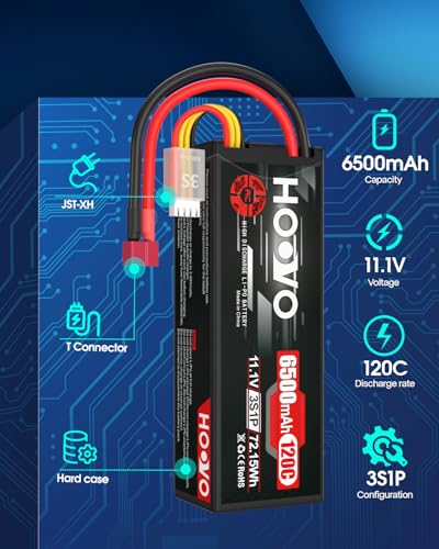 7.4V 70C 6200mAh 2S Lipo Battery Hard Case with Plug 2 Packs G372934