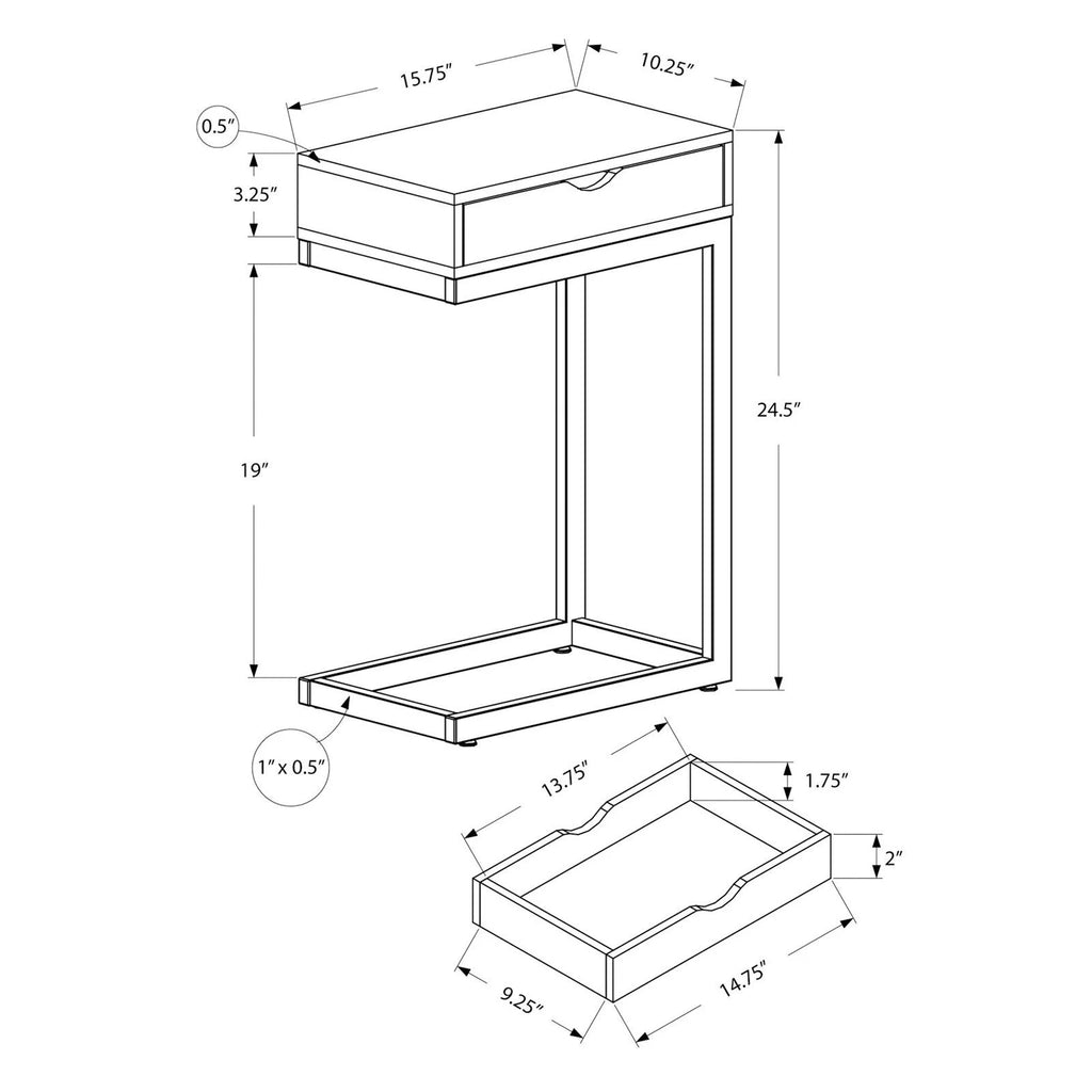 C-shaped Brown Laminate Accent Table Y23002