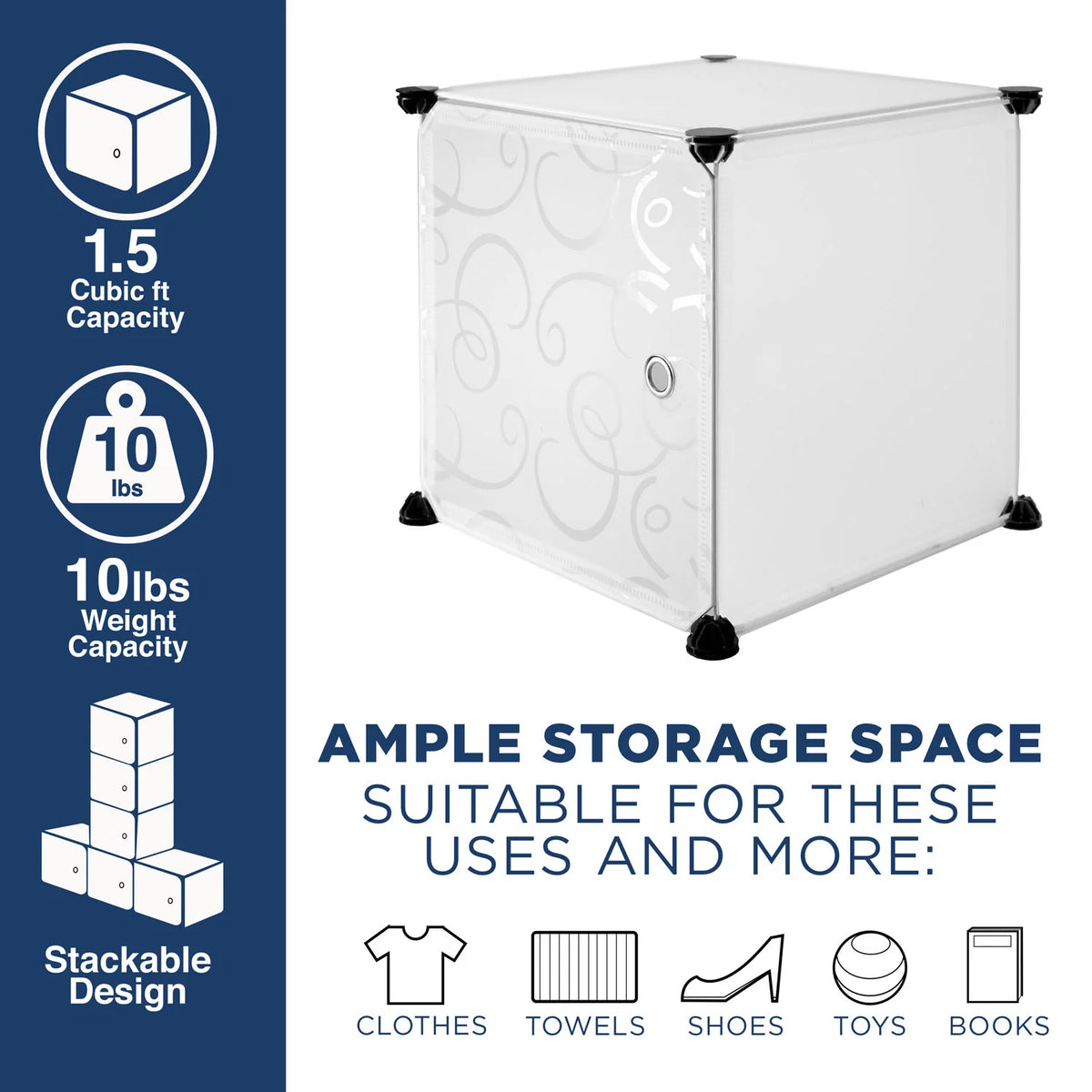 6 Cube Stackable Storage Organizer with Doors K925