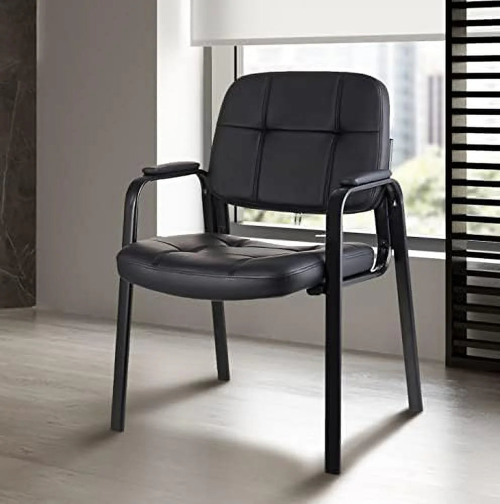 Black Bonded Leather Guest Chair 4 Pack P50679