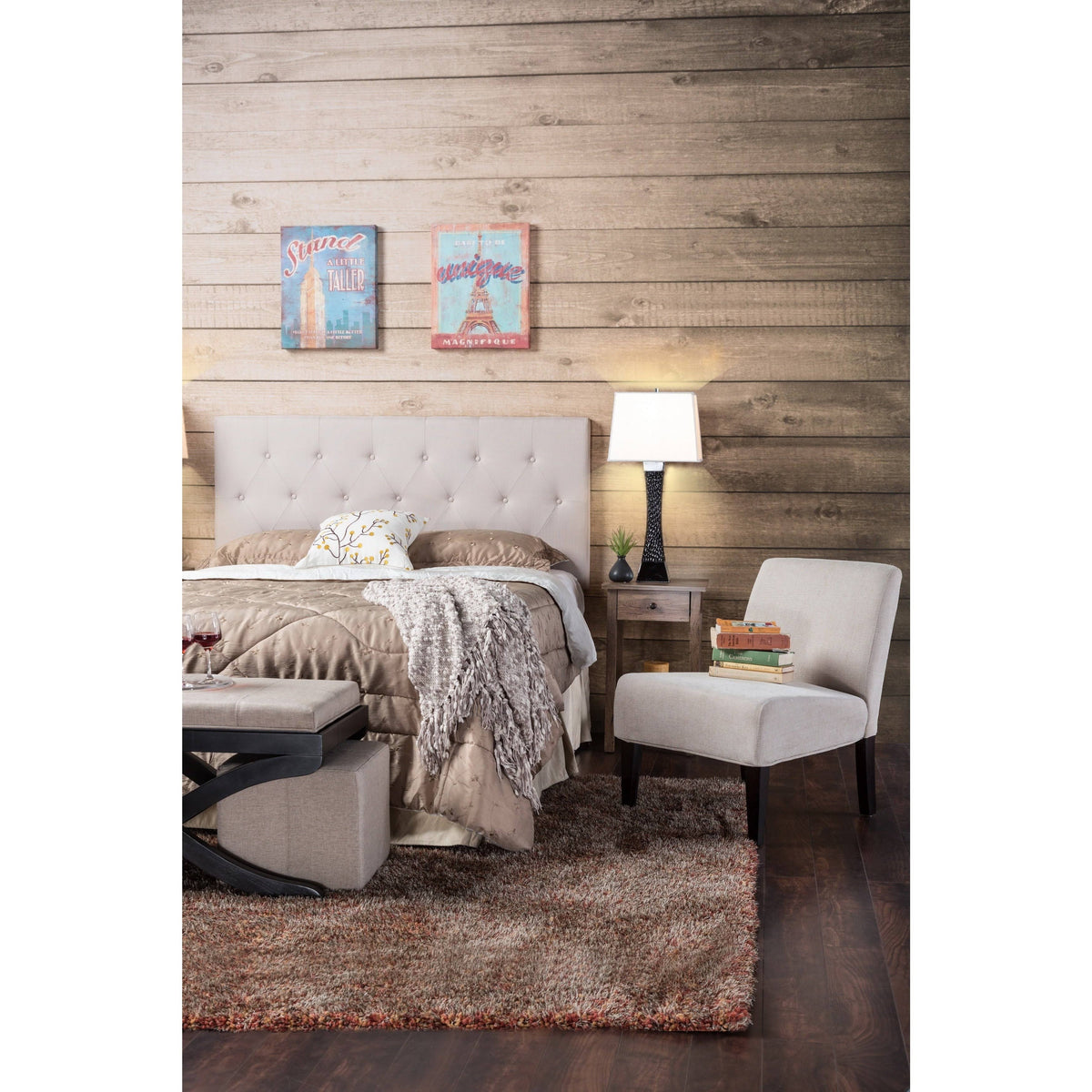 Grey Queen Linen Headboard T645911