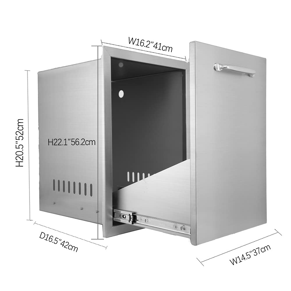 Stainless Steel Propane Tank Drawer W16XD18XH22.3 Inches I3431
