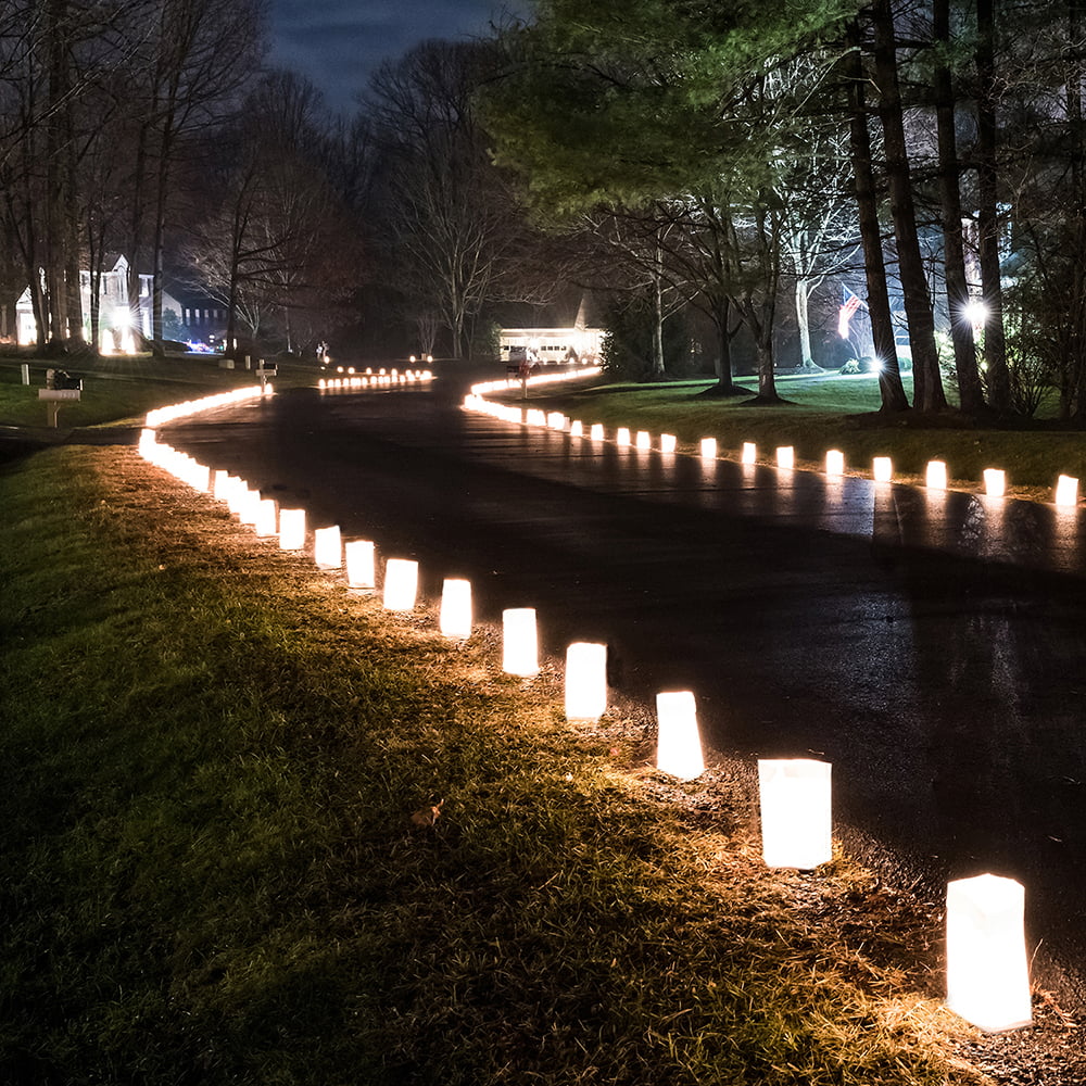 White Set of 12 Candle Luminaria Kit D898
