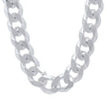 16.6mm Solid .925 Sterling Silver Flat Cuban Link Chain Necklace + Bracelet Set, 24" + 9" Z873084