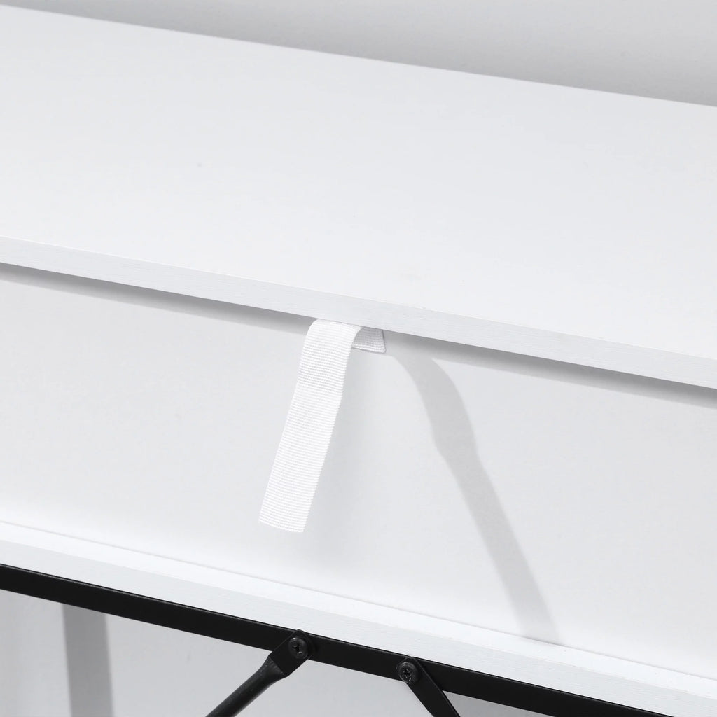 White Console Table with 2 Drawers and Open Shelf H66481