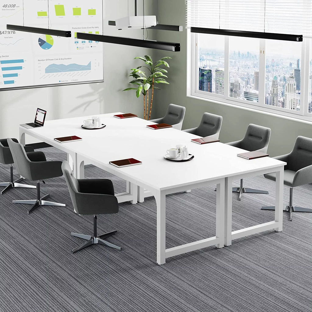 63"L x 31.5"W White Executive Desk Workstation C704