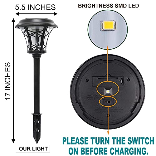 6 Pack Solar Powered Pathway Lights, Warm White D27242