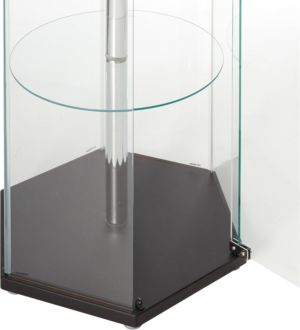 Hexagon Shaped Curio Cabinet Black and Clear H284