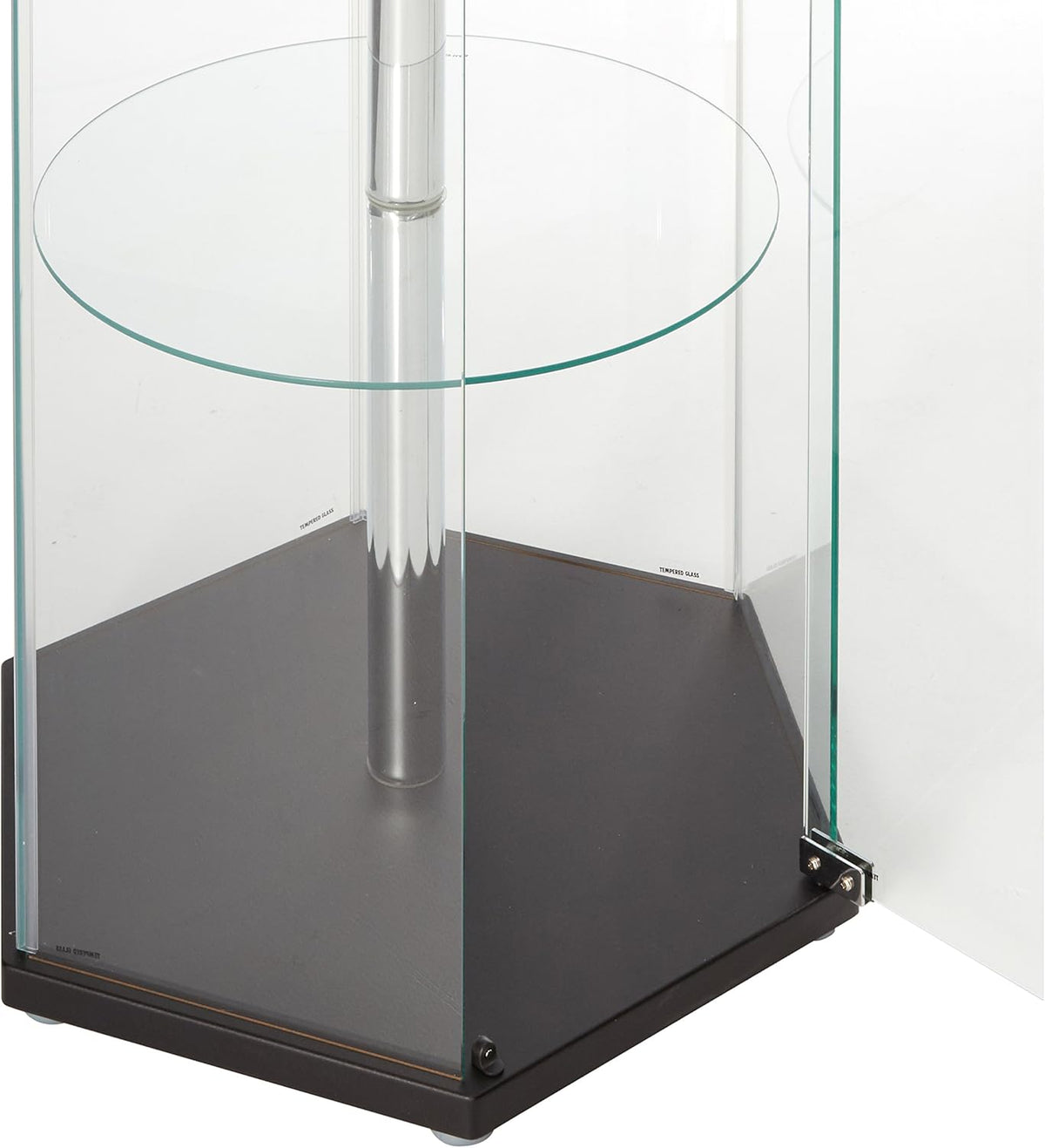 Hexagon Shaped Curio Cabinet Black and Clear H284