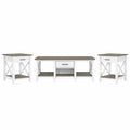 White and Gray Engineered Wood Coffee Table with End Tables U86312