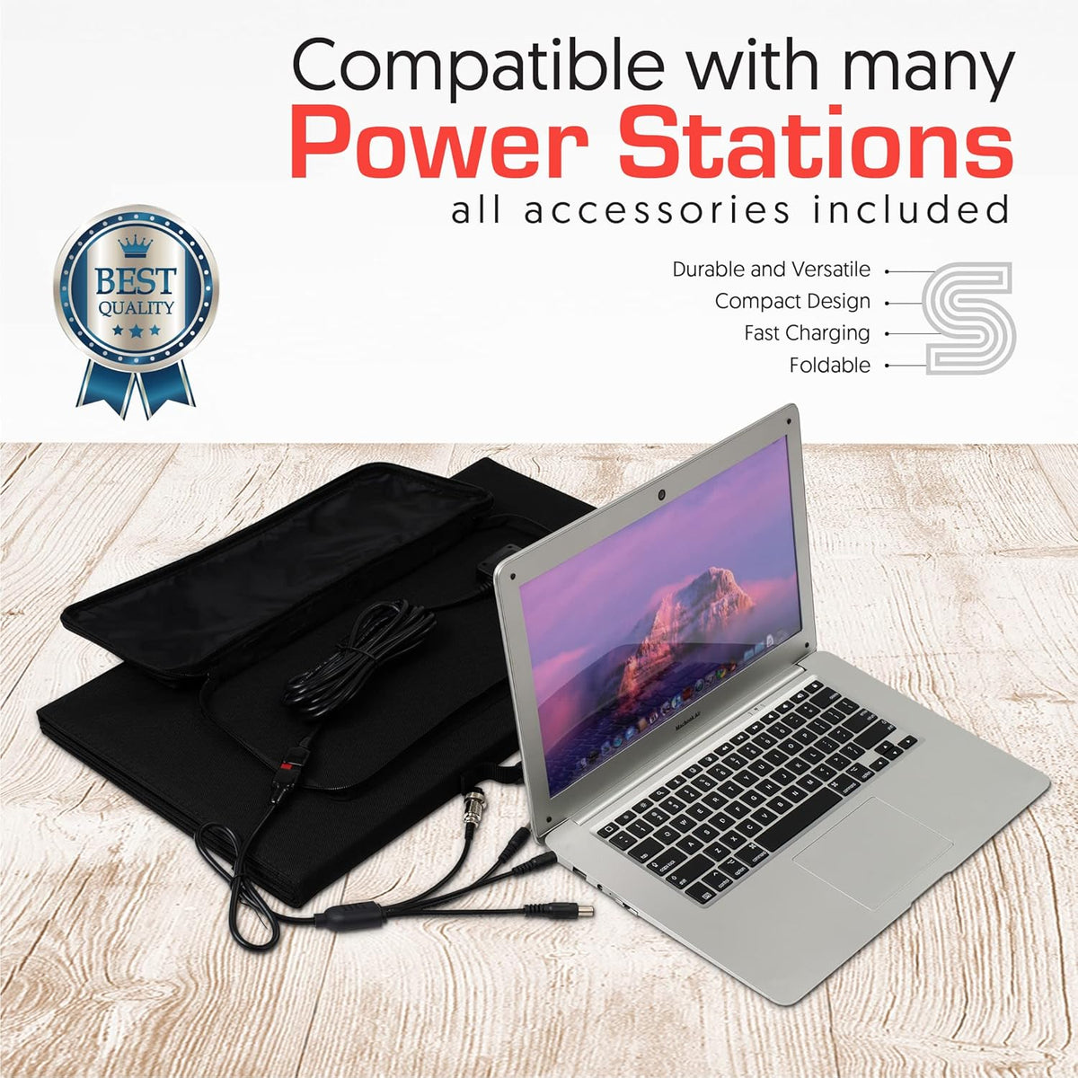 Portable Solar Panel Kit with USB Type-A Cable, 10A Charge Controller, 18DC Output K975151