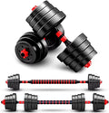 66LB 2 in 1 Adjustable Dumbbell Set with Connecting Rod X4793