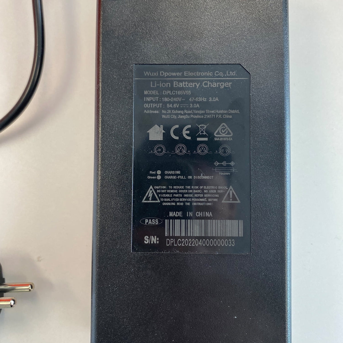 54.6V 3A Electric Scooter Battery Charger O44362