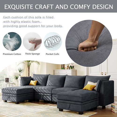 Beige Chenille 2 Piece L-Shape Modular Sectional Sofa F748