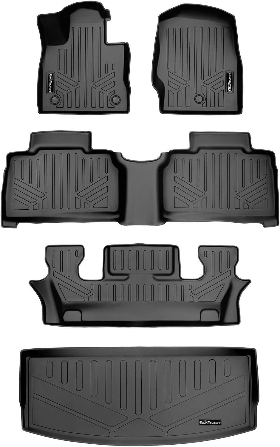 Black 3 Row Floor Mats and Cargo Liner Set S37035