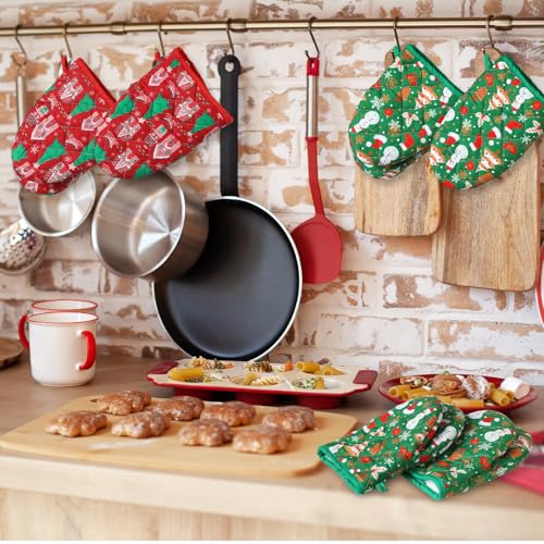 2 Pcs Christmas Mini Oven Mitt Pot Holders T478