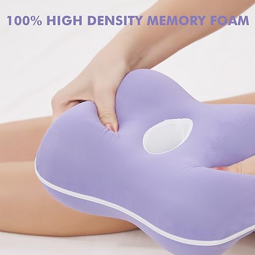 Grey Large Memory Foam Knee Pillow with Washable Cooling Cover G950
