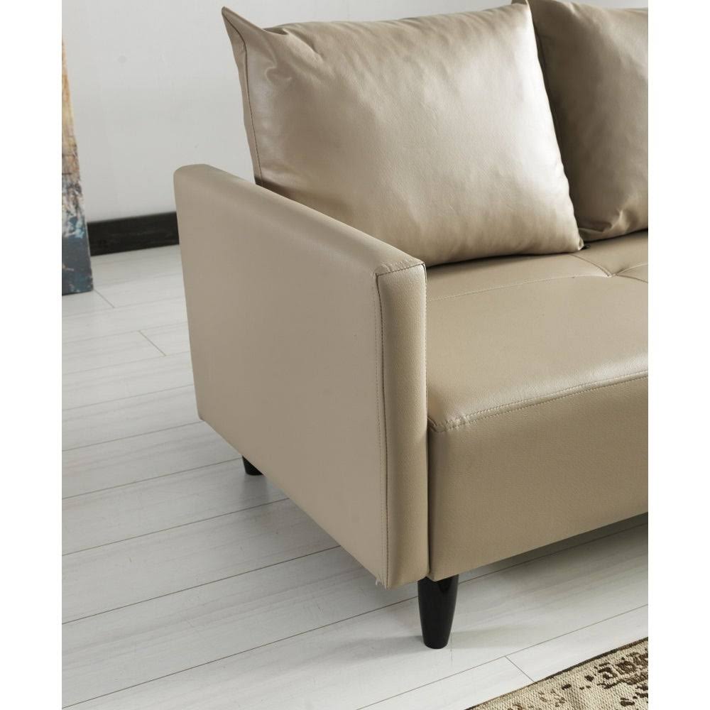 Contemporary Faux Leather Reversible Sectional S58229