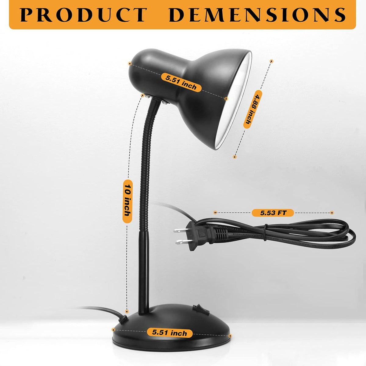 Metal Desk Lamp with LED Bulb U83974