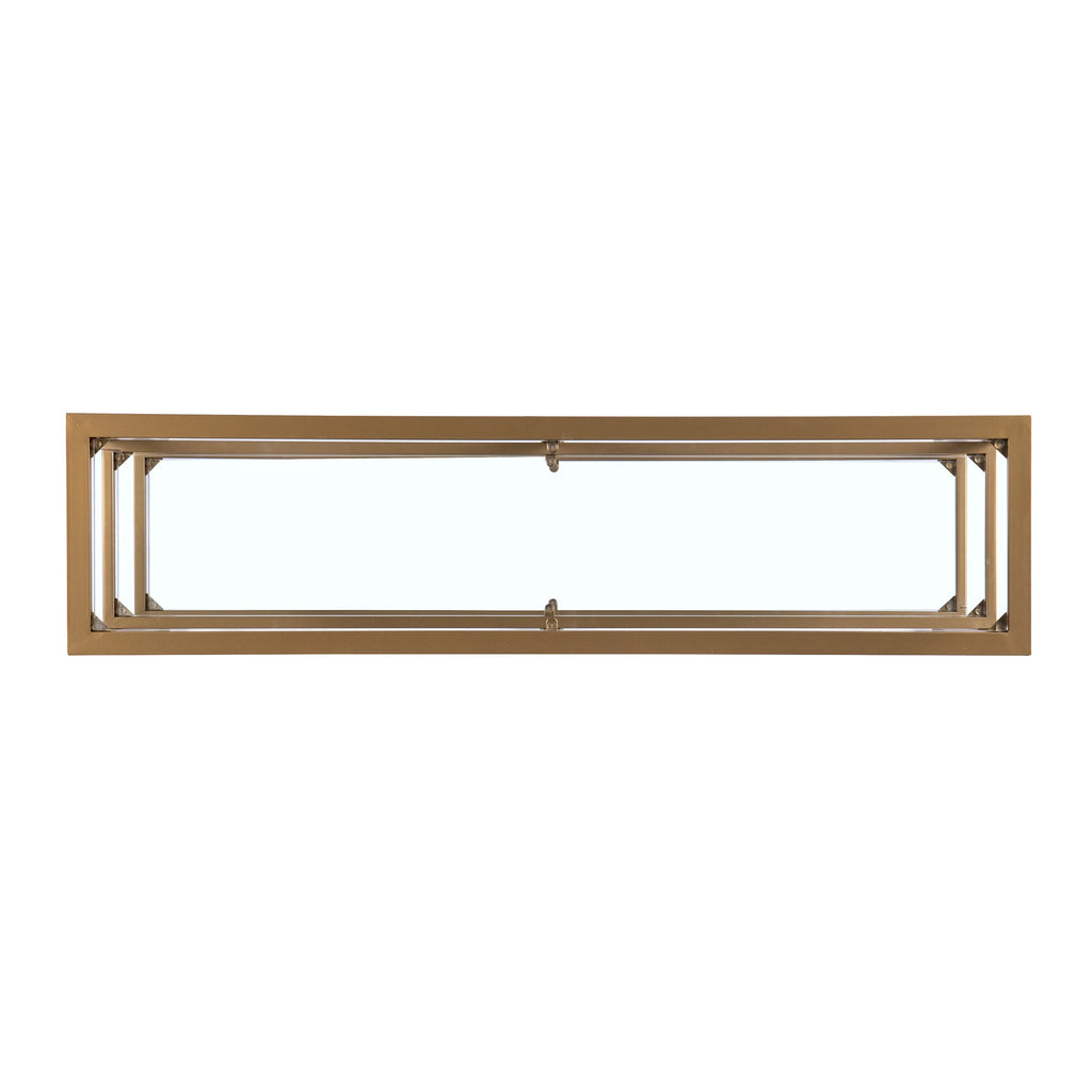 Gold Metal and Glass Console Table Z2796