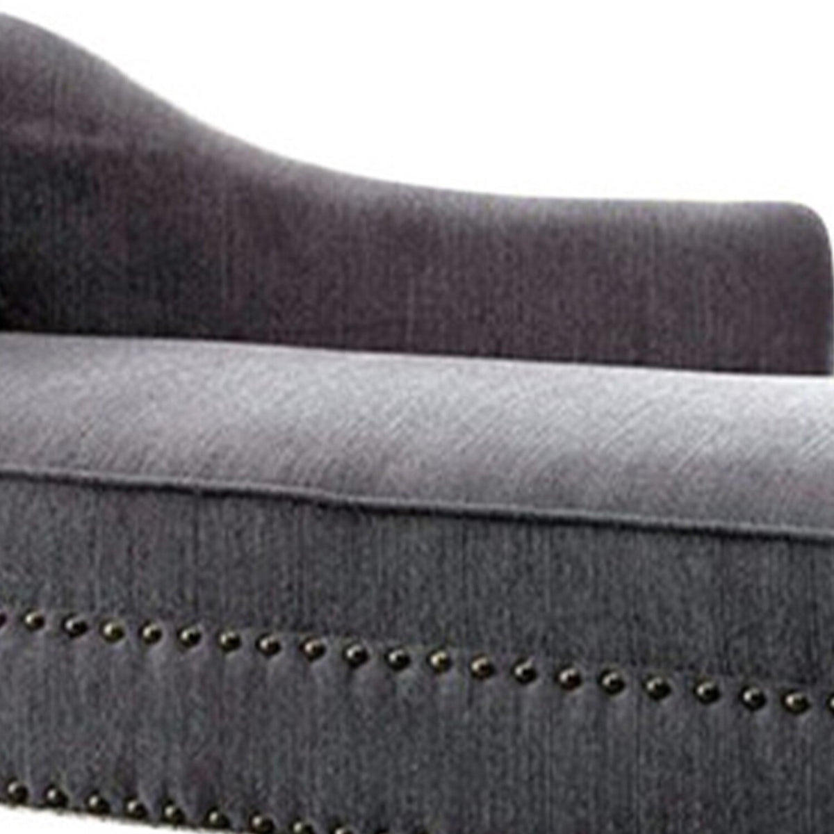Gray Linen Like Fabric Chaise T52225