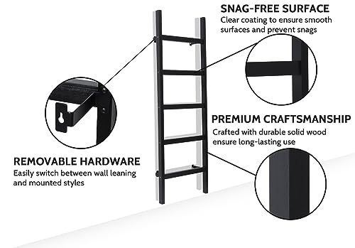 Black Wooden Blanket Ladder Z361550