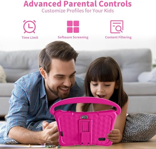 7 inch Android Tablet with 32GB, Shockproof Case Pink B337408