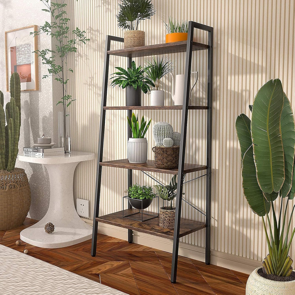 4-Tier Wood Ladder Shelf Bookcase M4070