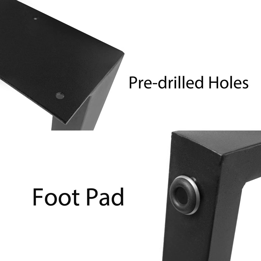 28'' Height 17.7'' Wide Black Metal Table Legs 2 PCS S62506