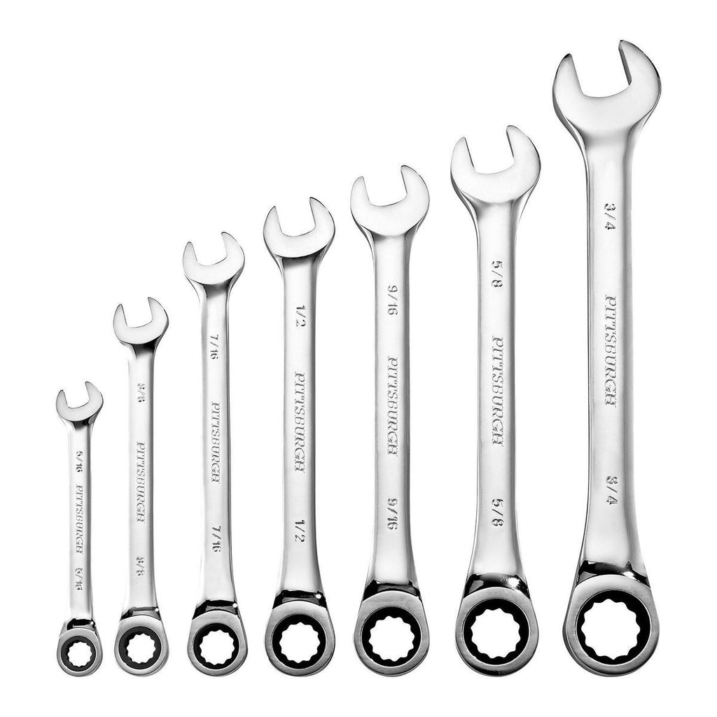 SAE Ratcheting Combination Wrench Set, 7-Piece Y15442