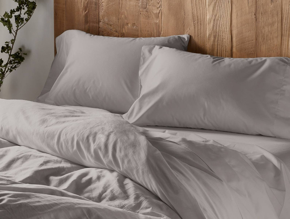Moonlight Blue Organic Sateen Fitted Sheet L7011