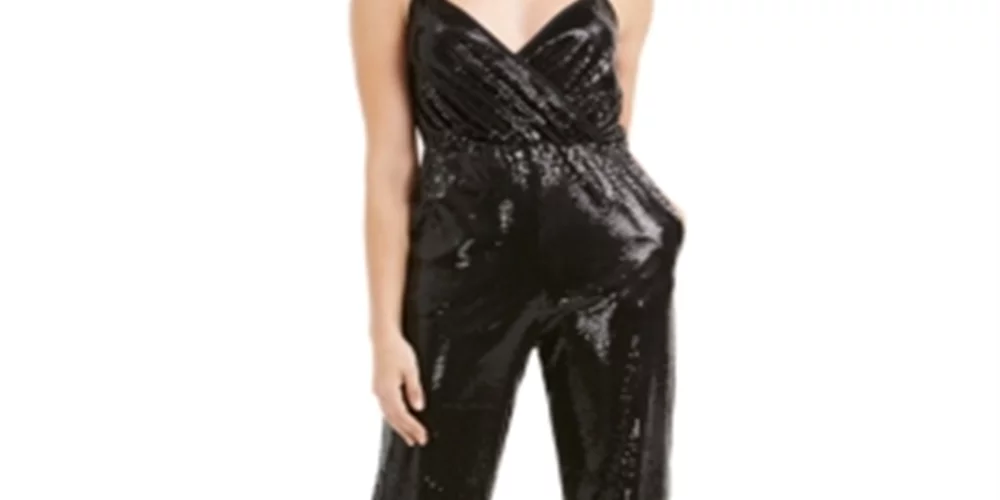Black Sequin Jumpsuit X958120