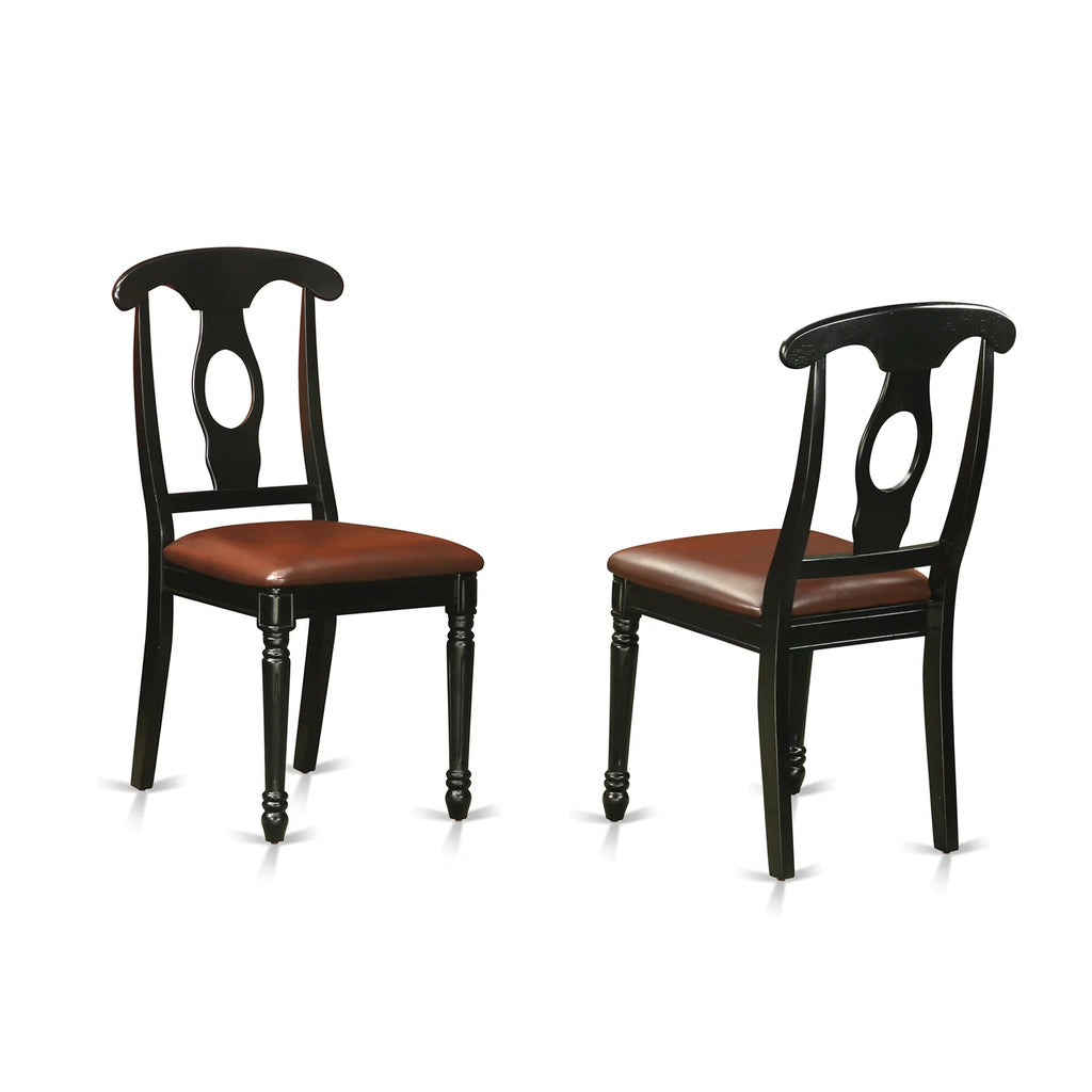 6 Piece Rectangular Dining Table Set with Faux Leather Chairs T475