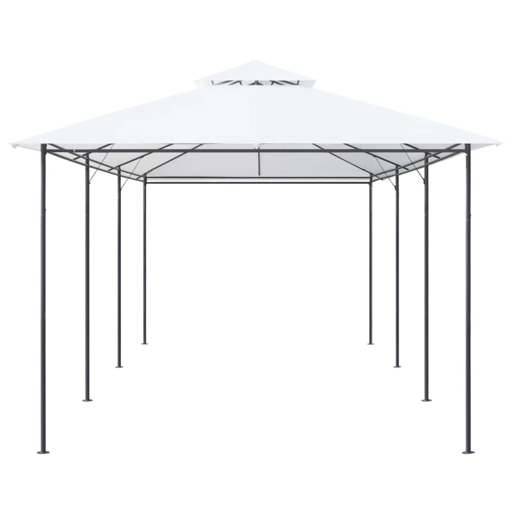 White Steel Frame Party Tent Gazebo Canopy Sun Shade Shelter 236.2 x 117.3 x 106.3 Inches R689