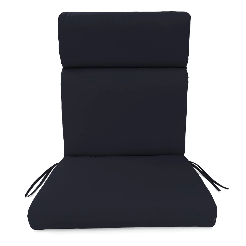 Navy Rectangular Outdoor Chair Cushion with Ties D34640