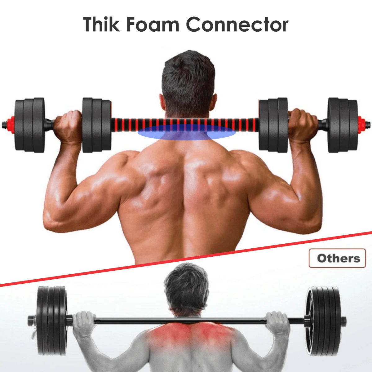 66LB 2 in 1 Adjustable Dumbbell Set with Connecting Rod X4793