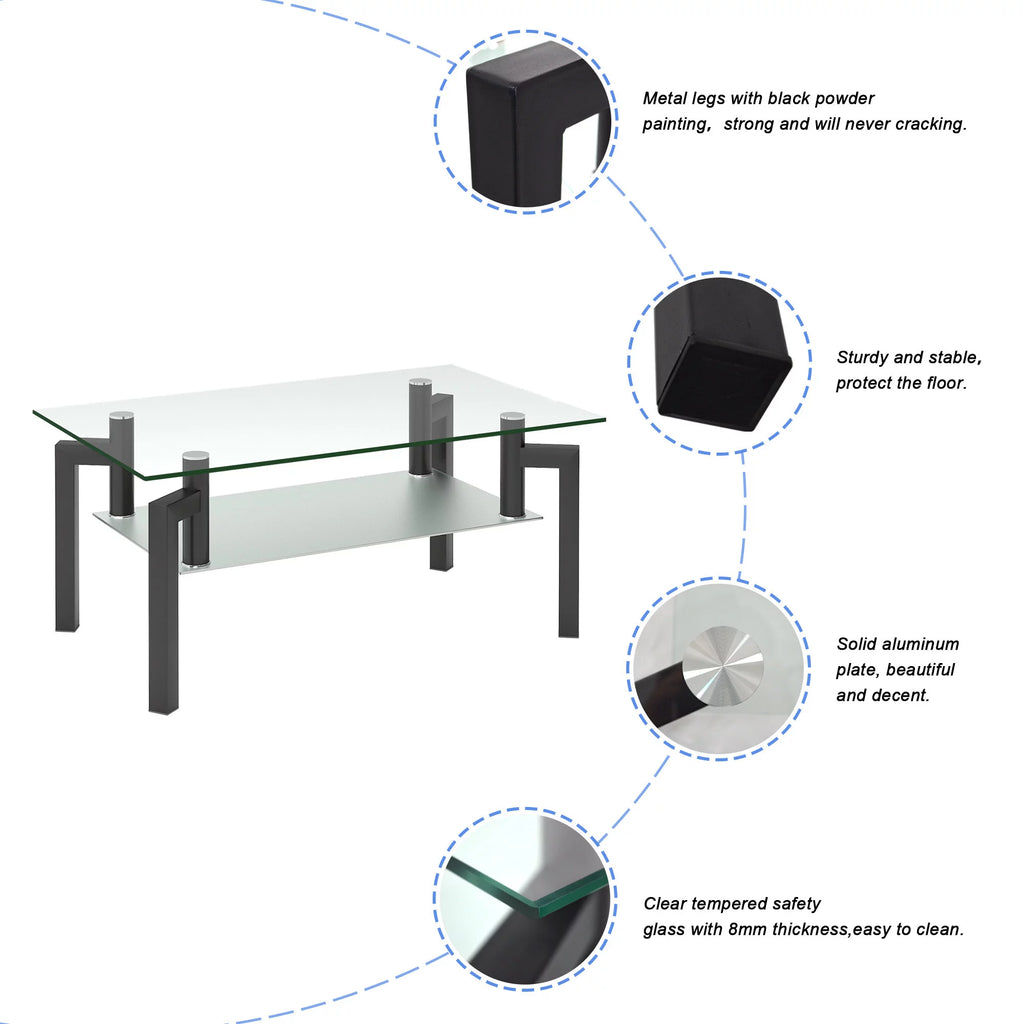 Black Glass Coffee Table D544