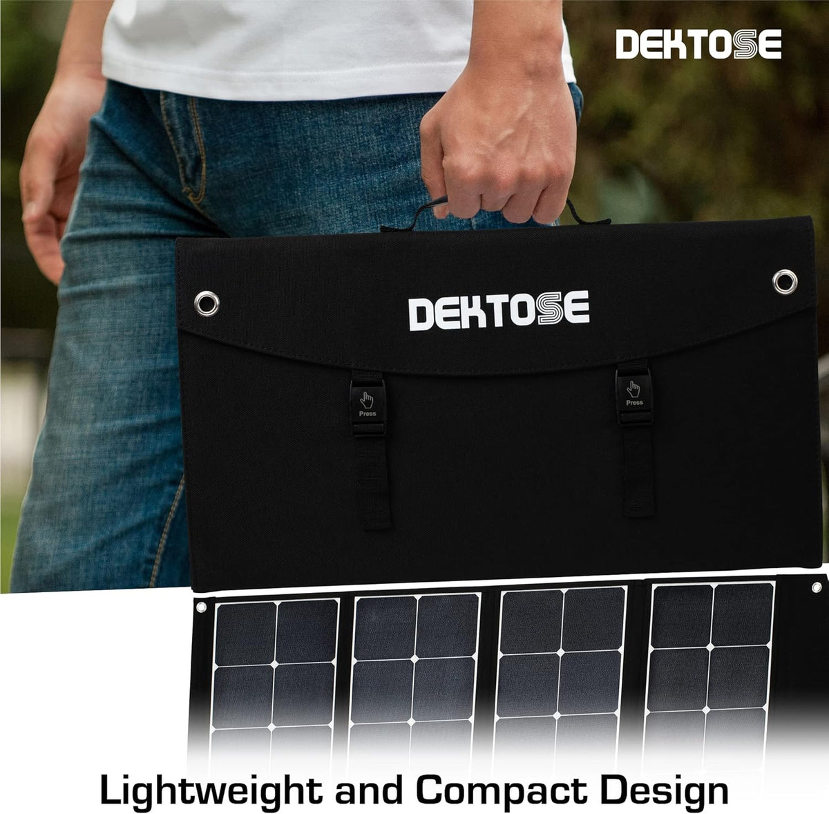 Portable Solar Panel Kit with USB Type-A Cable, 10A Charge Controller, 18DC Output K975151