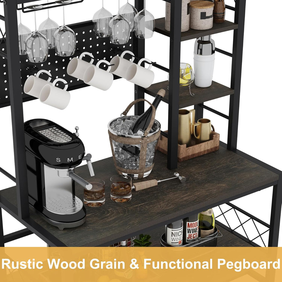 Gold Bar Cart with Wine Rack U984