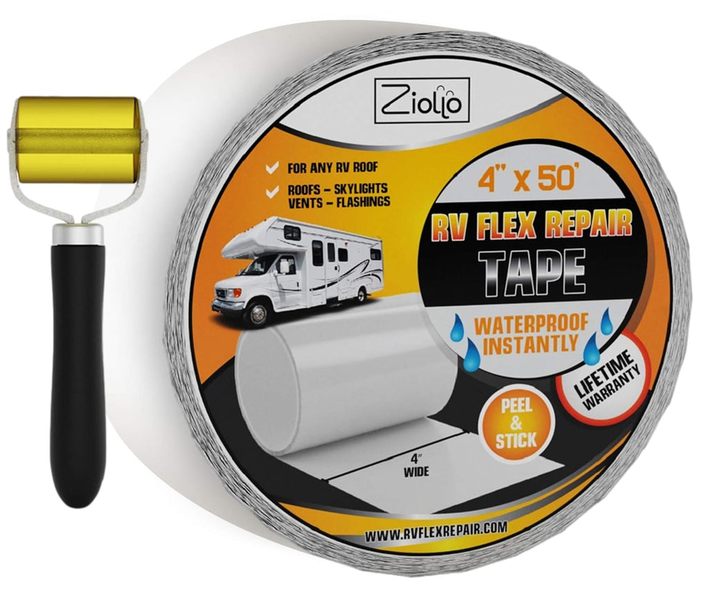 White 4-inch x 50 Foot Roll RV Flex Repair Tape N270