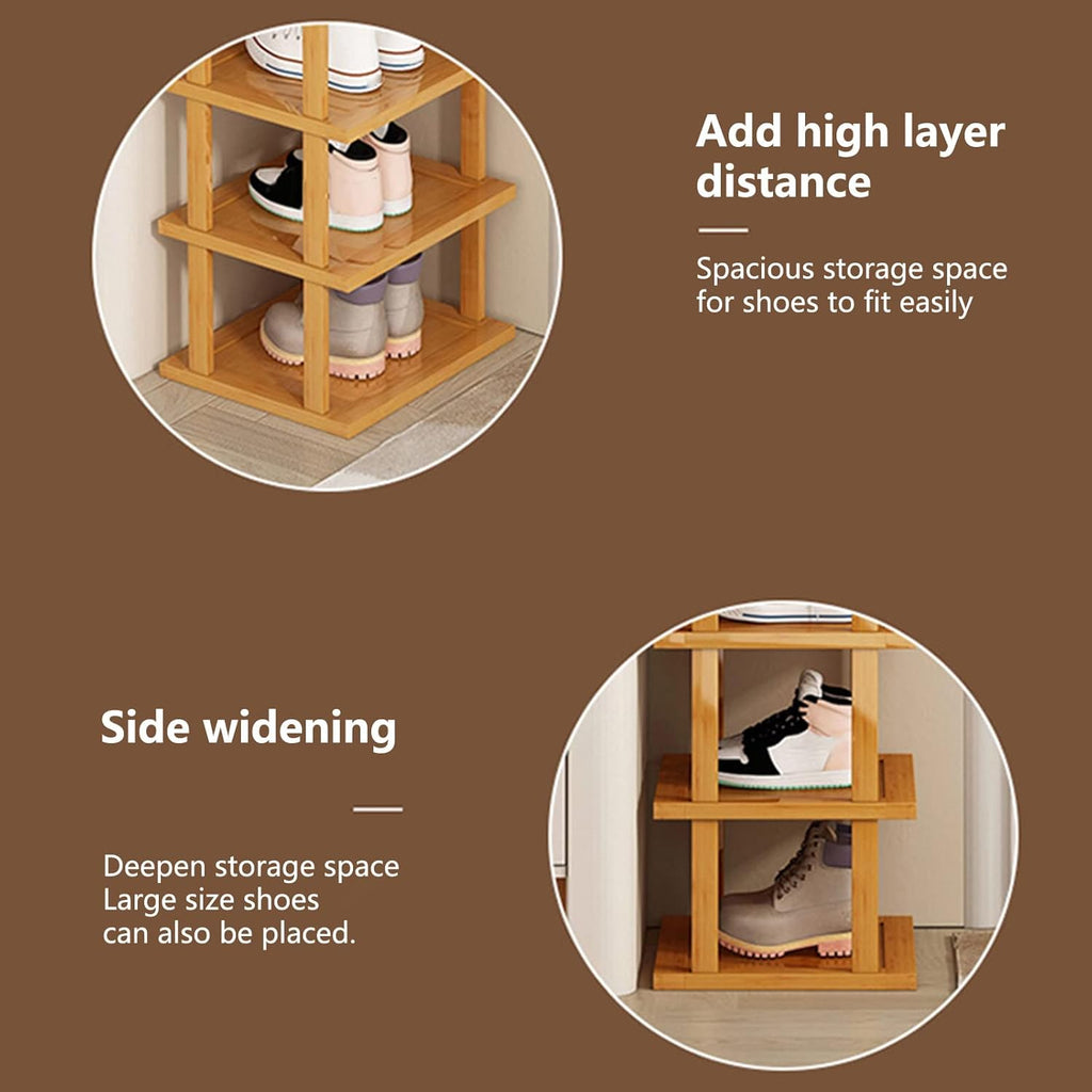 Bamboo 7-Tier Shoe Rack Storage Organizer Shelf Y232853