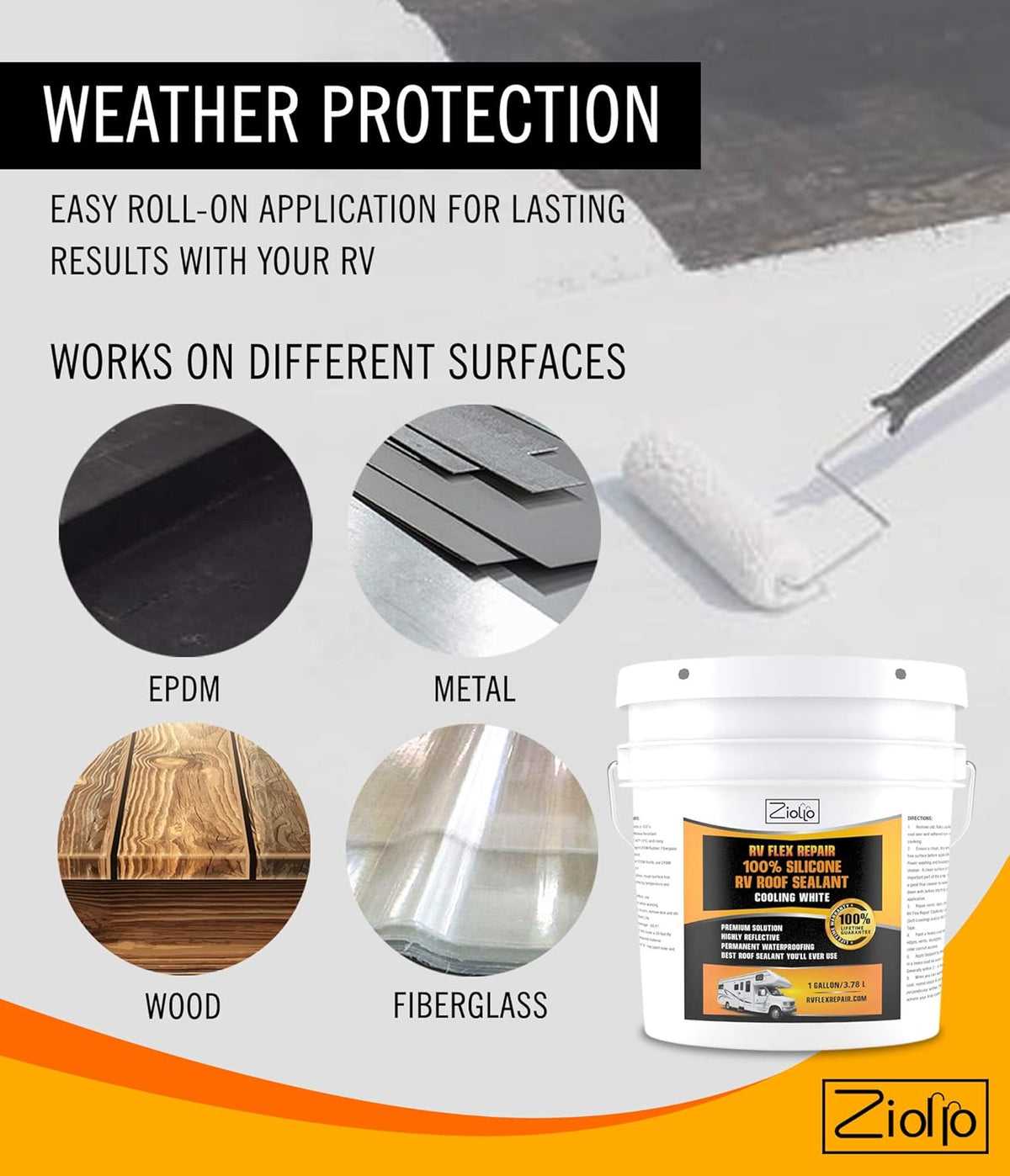 White 4-inch x 50 Foot Roll RV Flex Repair Tape N270
