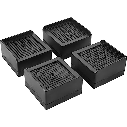 Black 4 Pack Furniture Risers 1.5 Inch B6626