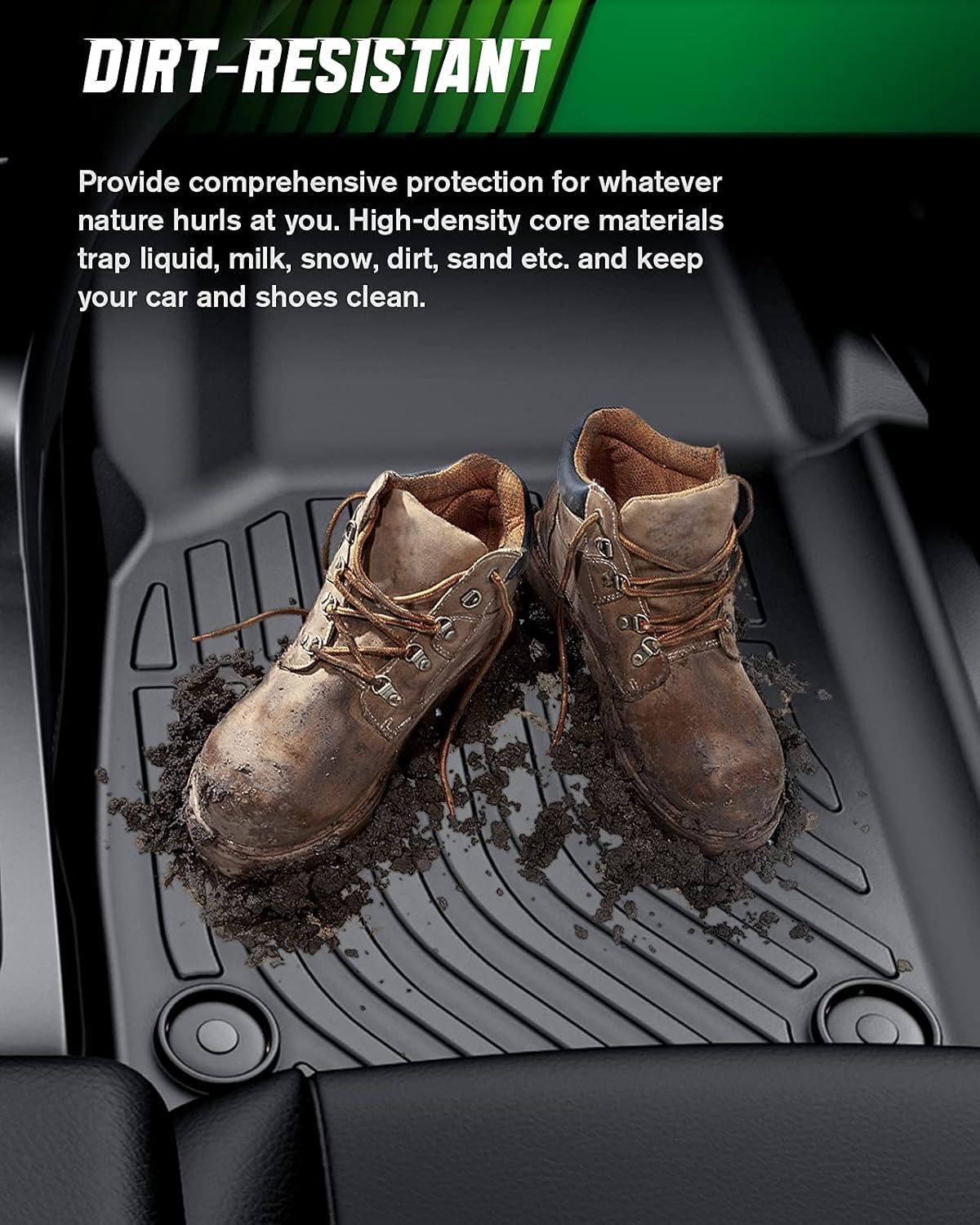 All Weather TPE Black Car Floor Mats Full Set S6136