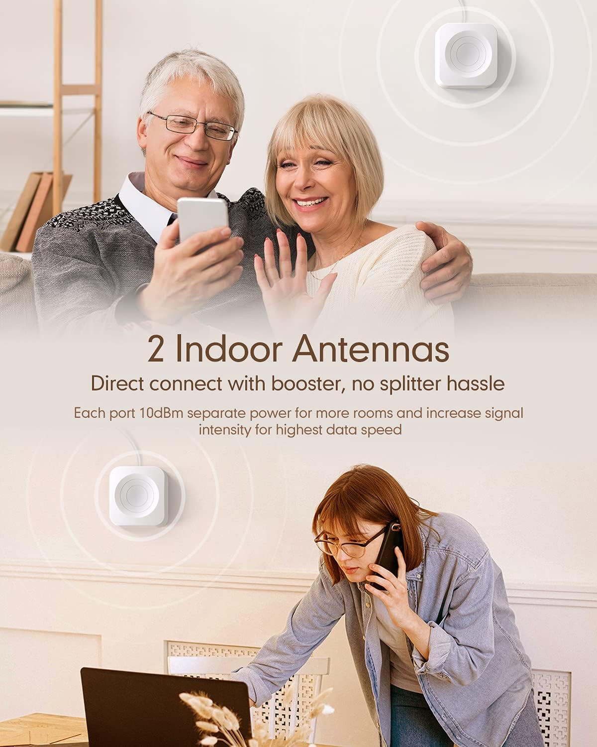 Cell Phone Booster for Home with 2 Indoor Antennas Q320832