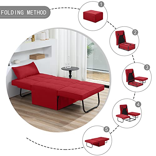 Dark Grey 4 in 1 Folding Ottoman Couch Bed S113846