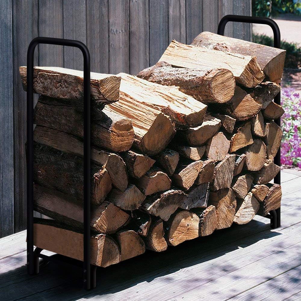 Black 8ft Firewood Rack B9382